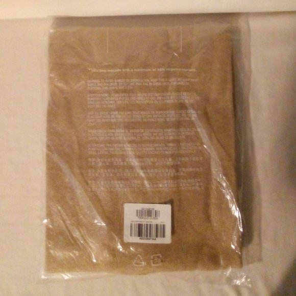 Henley Sweater: (3) Button. Crewneck. Long Sleeve.  Cotton Blend. Tan - Picture 6 of 6